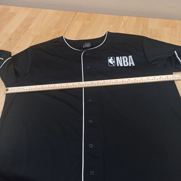 RARE NBA Brand NBA Logo Black Baseball Jersey #46 Men's Sz XXL - Picture 14 of 15